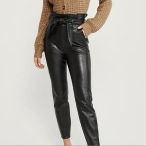 Abercromvie & Fitch Vegan Leather High Waist Paperbag Pants Size M
